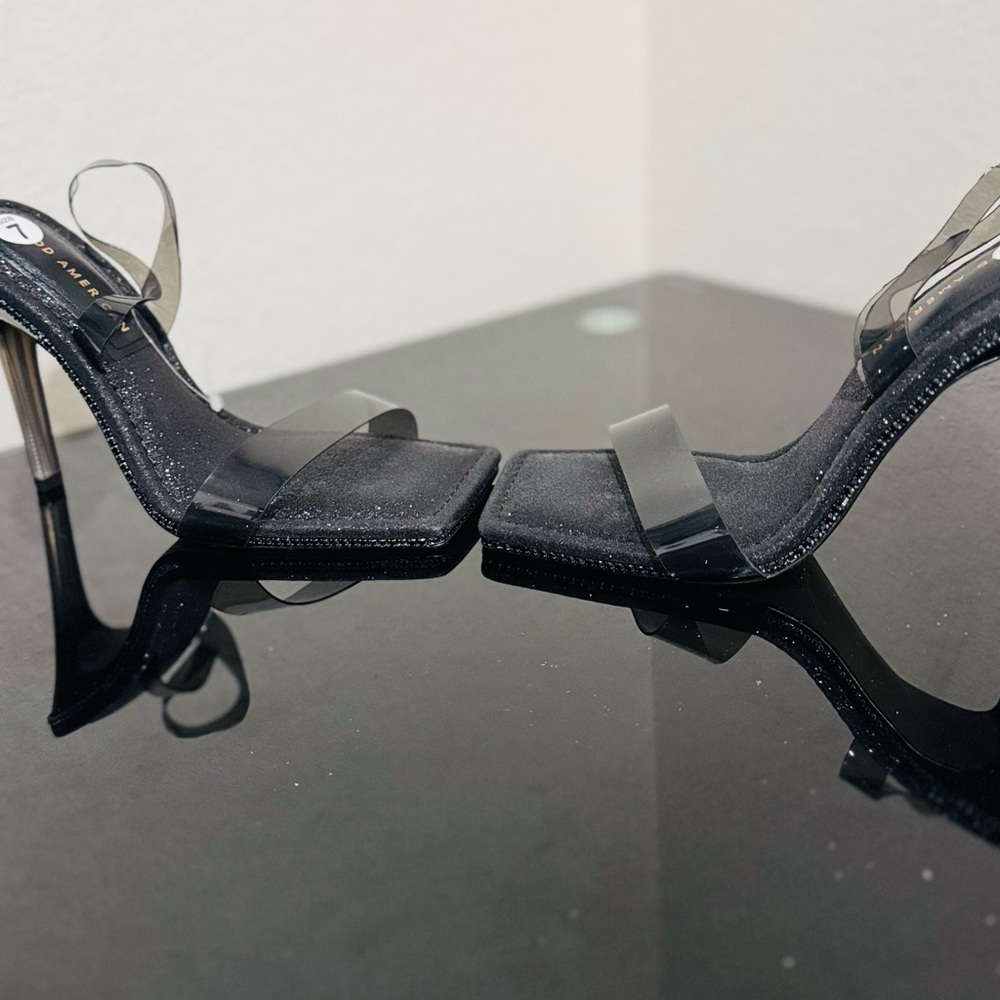 Black Glitter Women's Shoes - Picture 3 of 5